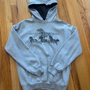 The Mountain Gray Wild Horses Hoodie